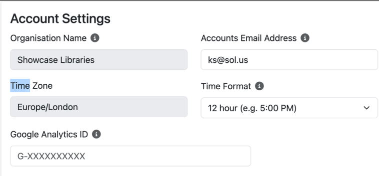 Time Format in the Account Settings